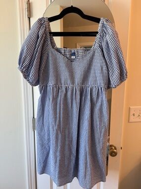 Old Navy Blue and White Gingham Mini Dress